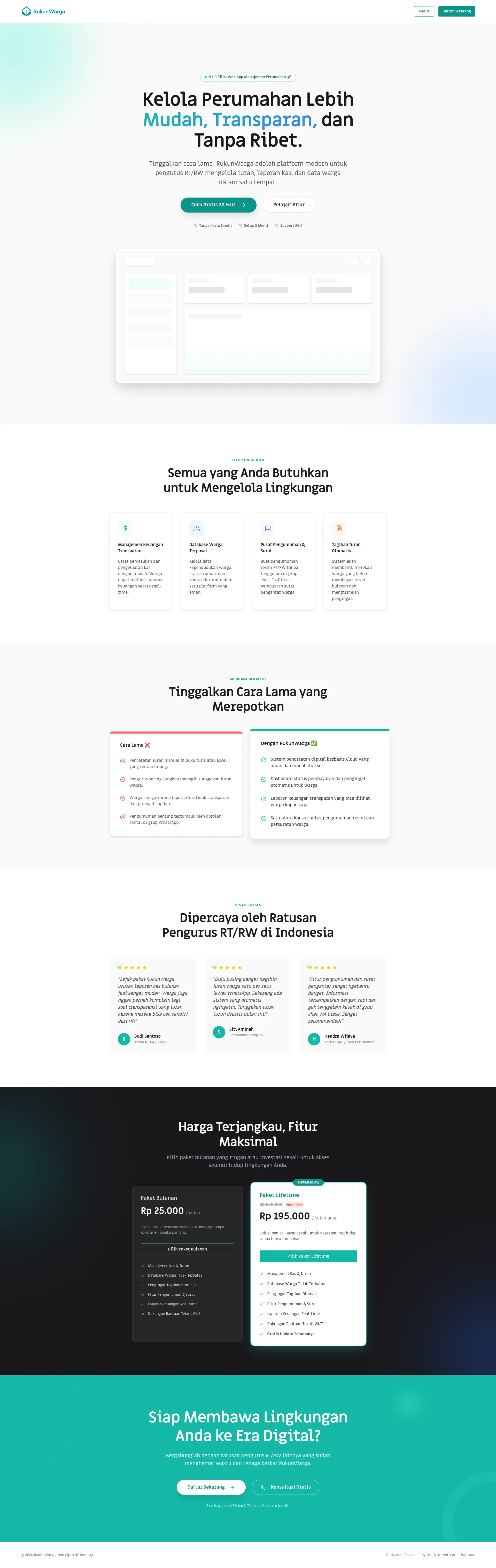 Rukun Warga Web App
